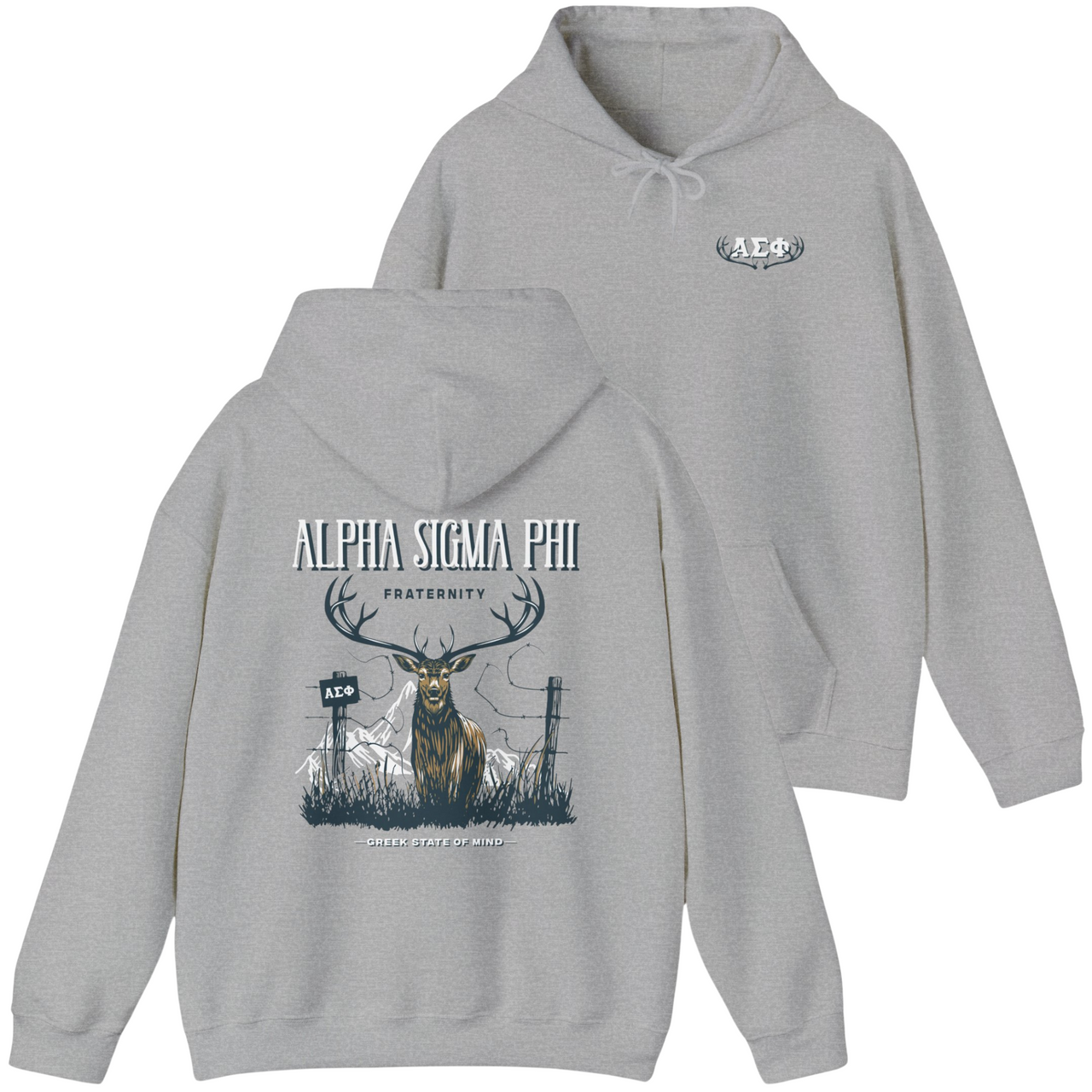 Alpha Sigma Phi Graphic Hoodie | Big Buck