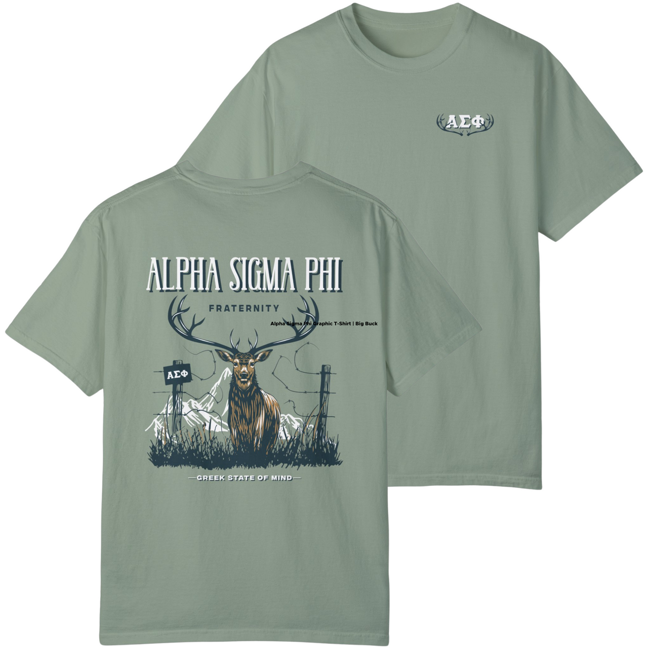Alpha Sigma Phi Graphic T-Shirt | Big Buck