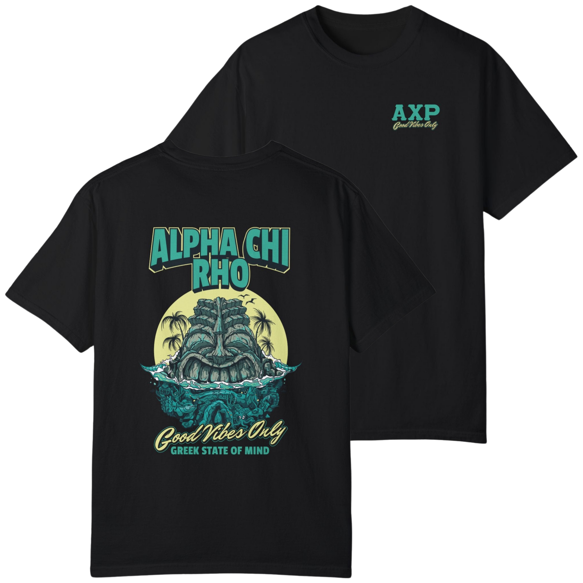 black Alpha Chi Rho Graphic T-Shirt | Good Vibes Only