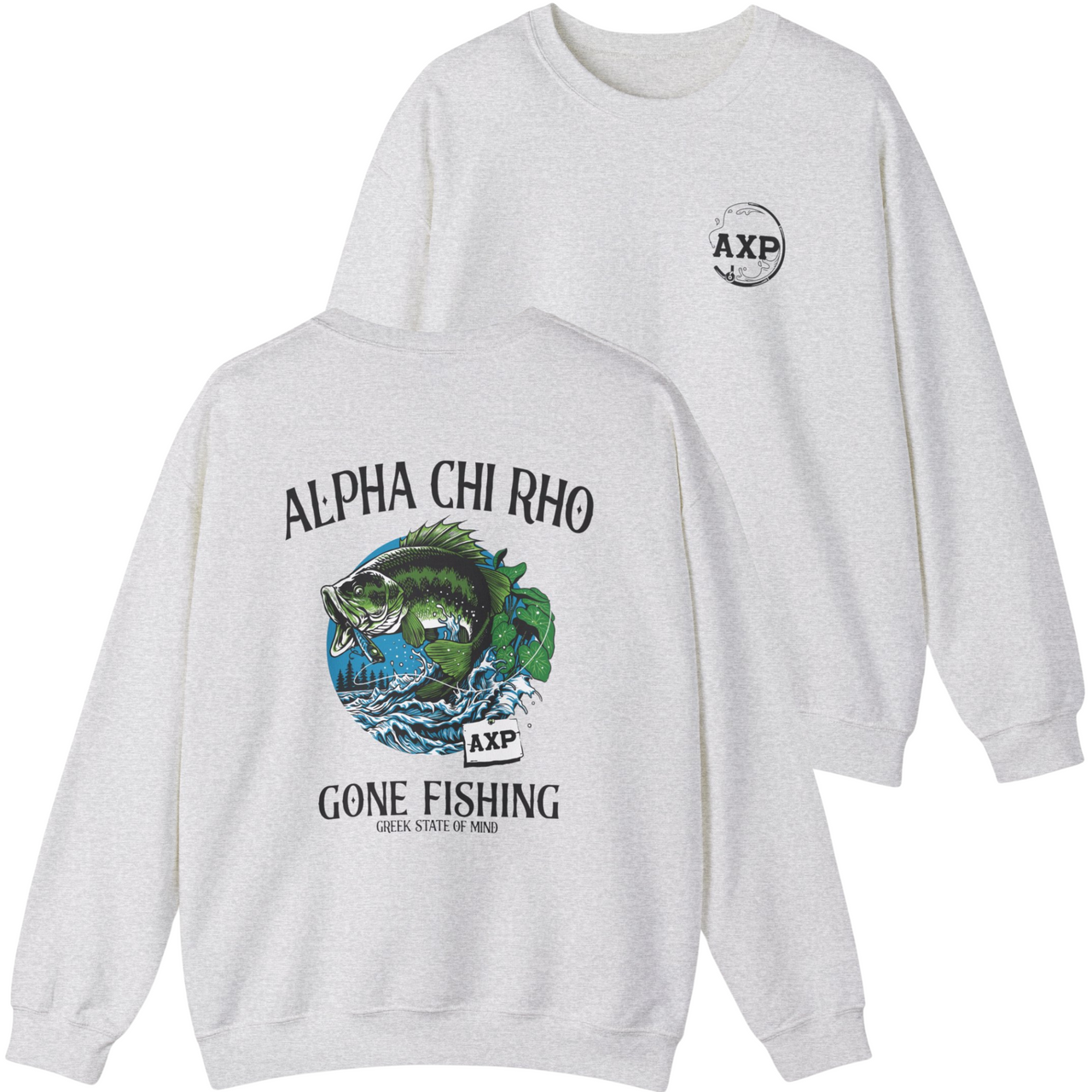 Alpha Chi Rho Graphic Crewneck Sweatshirt | Gone Fishing