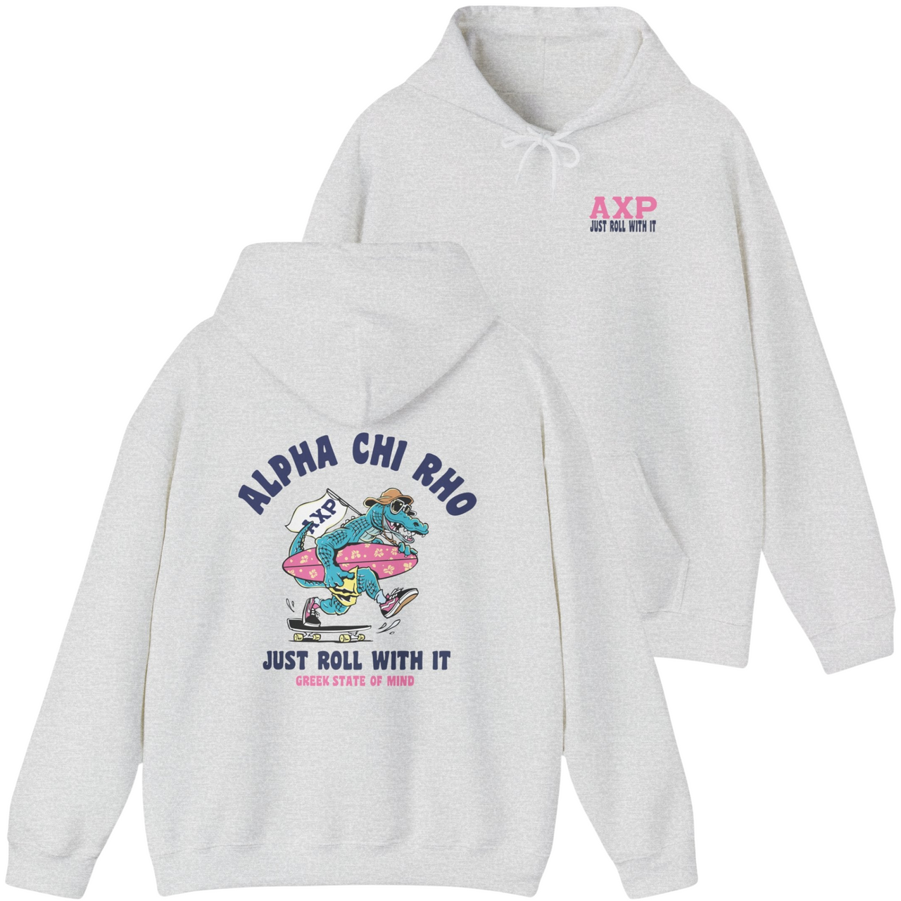 Ash Alpha Chi Rho Graphic Hoodie | Alligator Skater