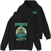 black Alpha Delta Phi Graphic Hoodie | Good Vibes Only