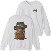 grey Alpha Delta Phi Graphic Crewneck Sweatshirt