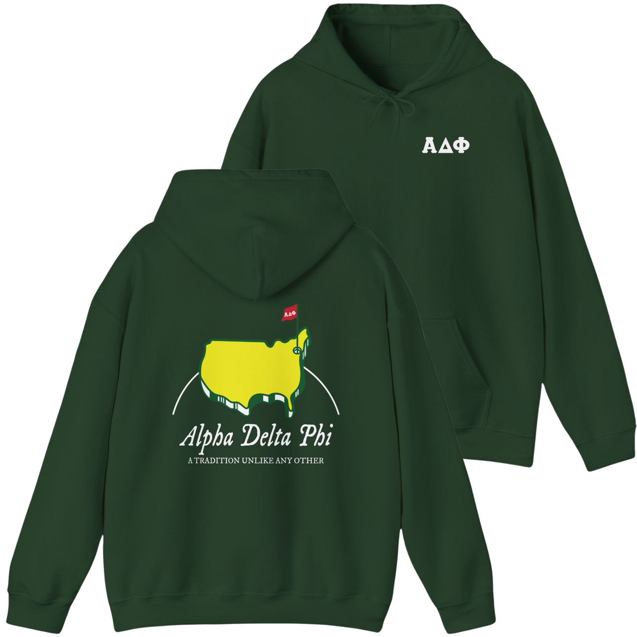 Green Alpha Delta Phi Graphic Hoodie | The Masters