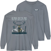 grey Alpha Delta Phi Graphic Long Sleeve | Big Buck