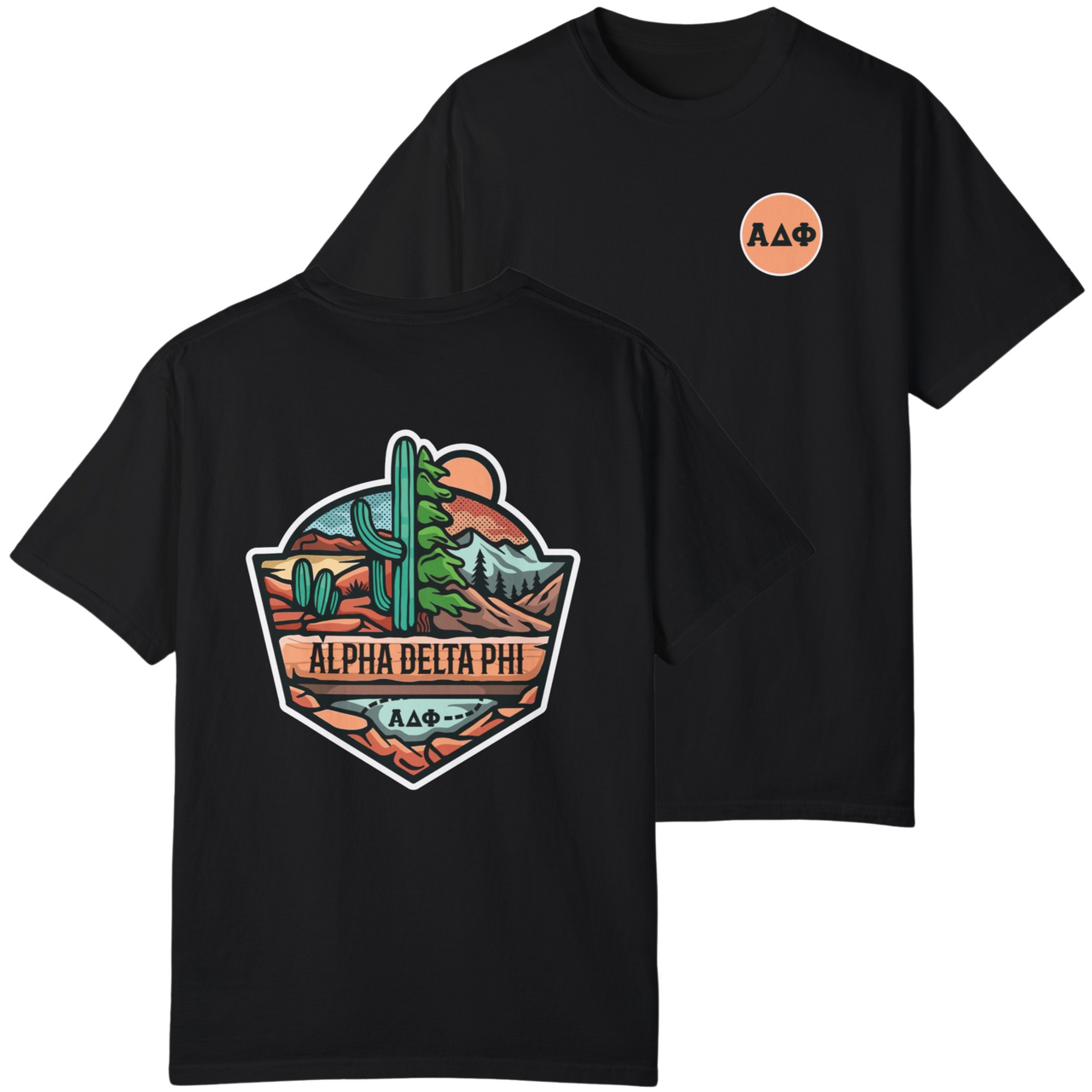 Alpha Delta Phi Graphic T-Shirt | Desert Mountains