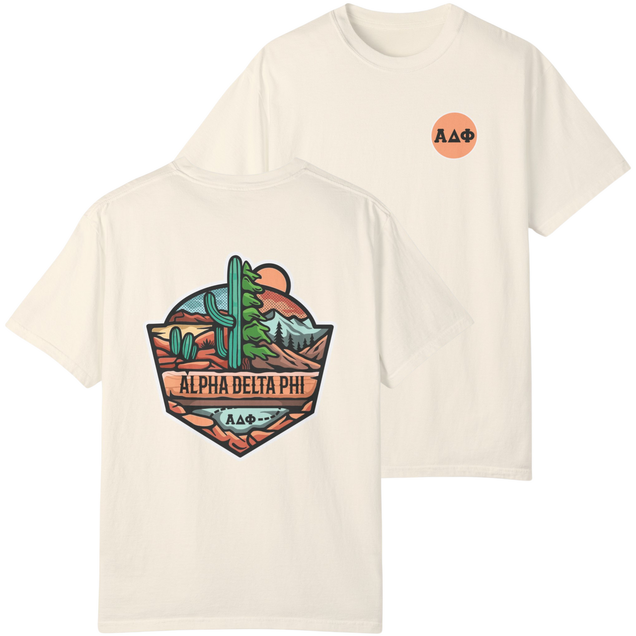 Alpha Delta Phi Graphic T-Shirt | Desert Mountains