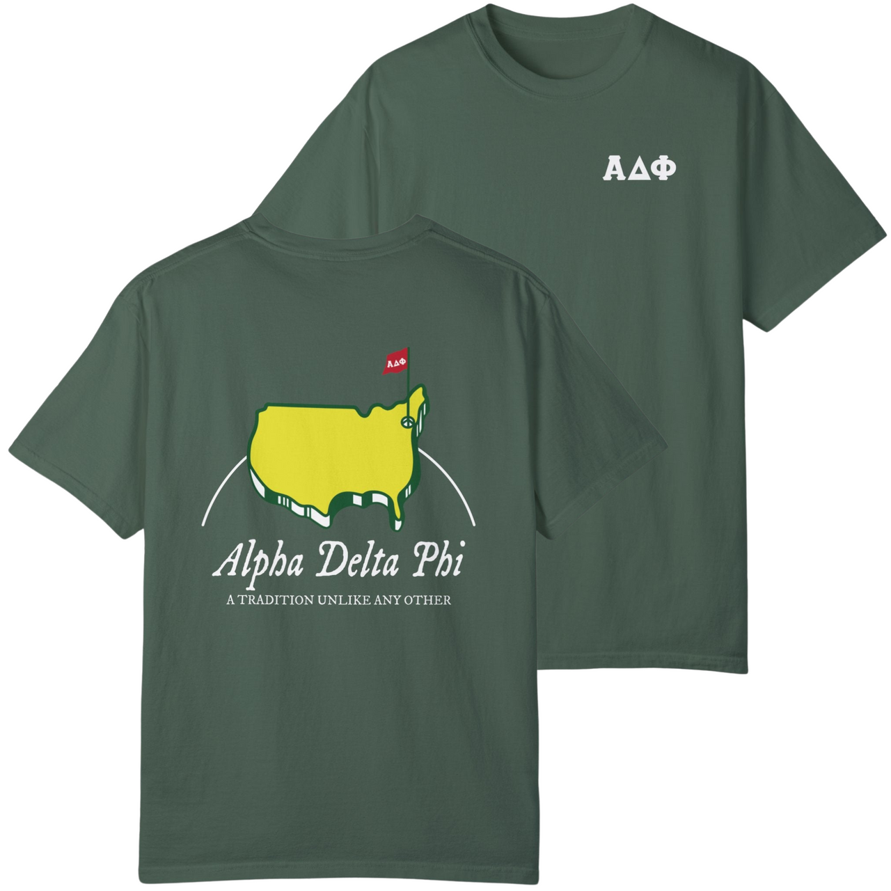 Green Alpha Delta Phi Graphic T-Shirt | The Masters