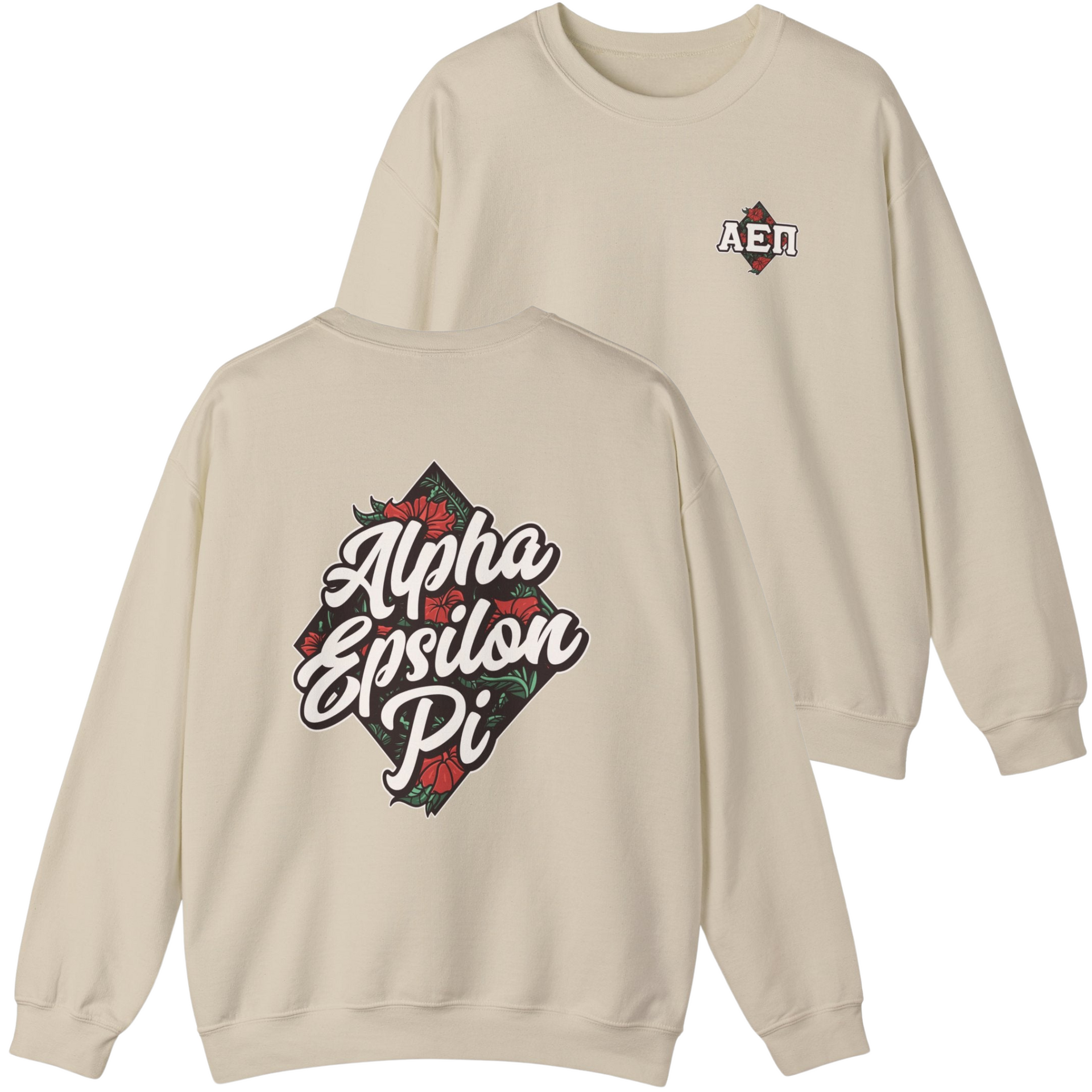 Ivory Alpha Epsilon Pi Graphic Crewneck Sweatshirt | Aloha