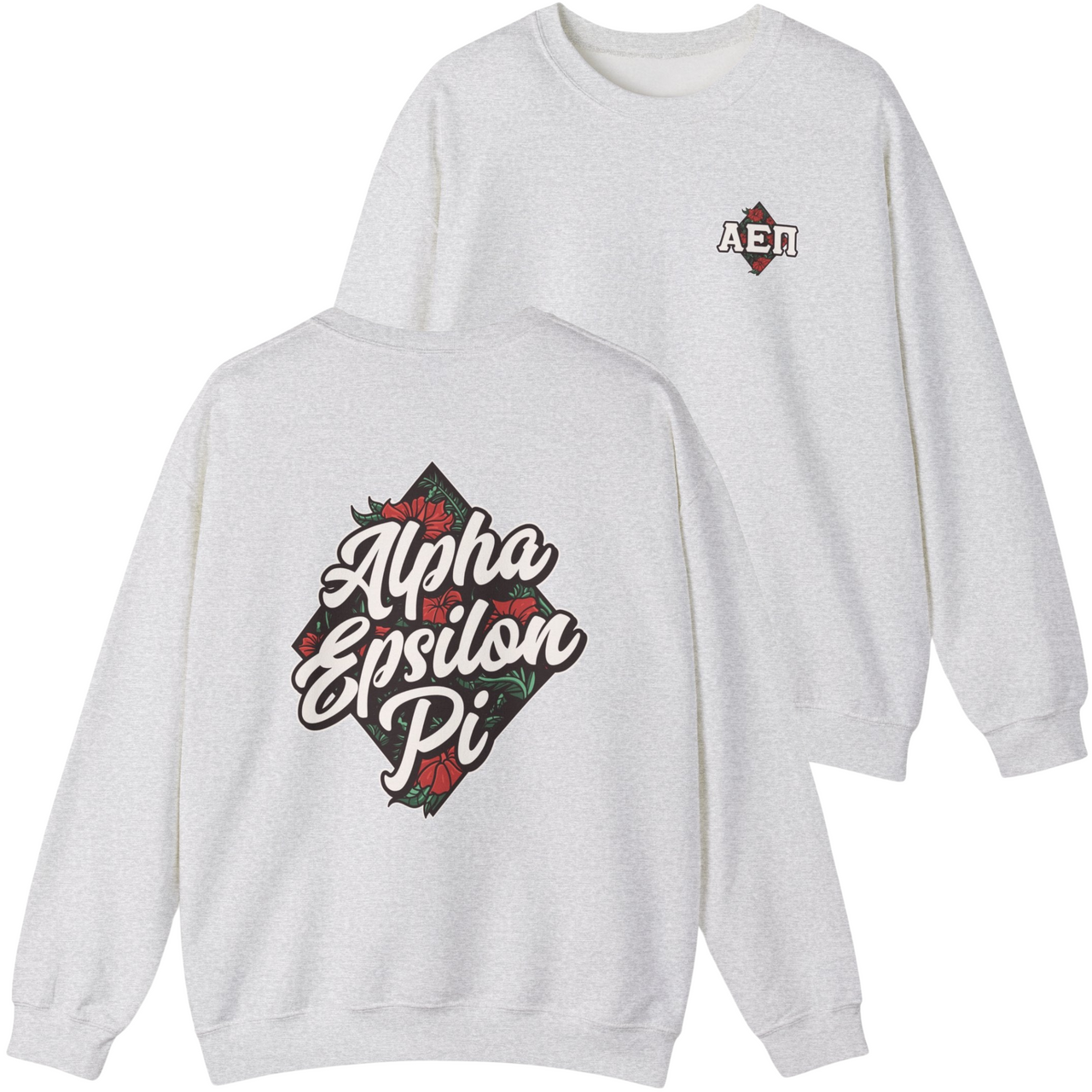 Grey Alpha Epsilon Pi Graphic Crewneck Sweatshirt | Aloha