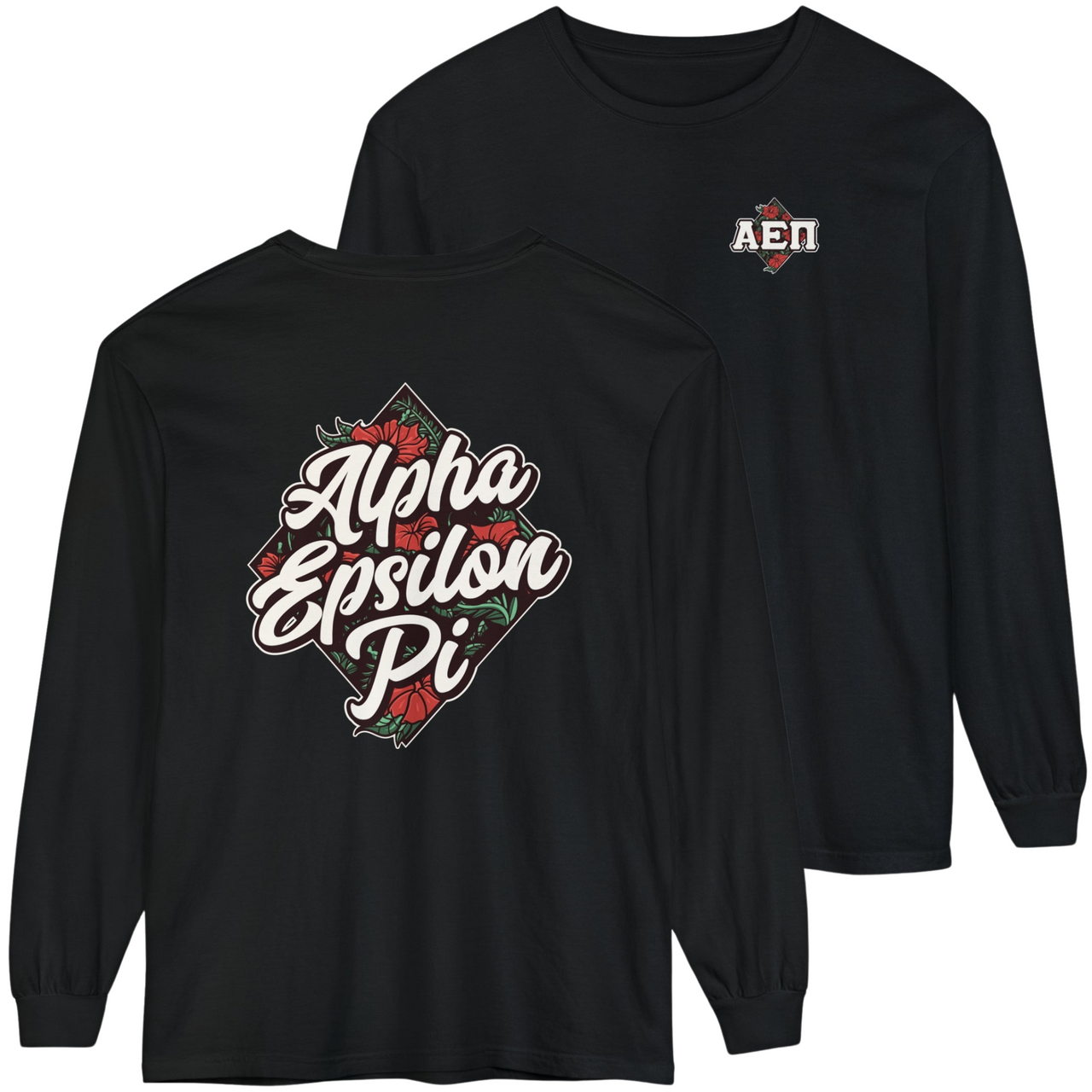 Black Alpha Epsilon Pi Graphic Long Sleeve | Aloha