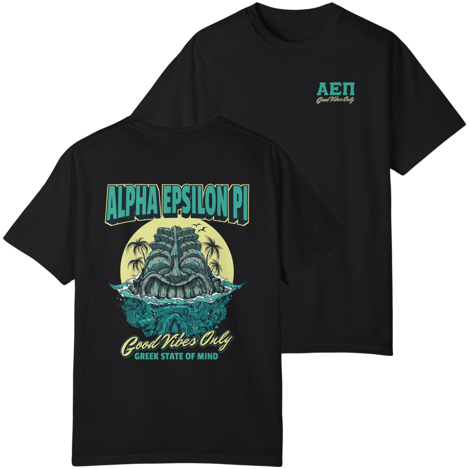 Black Alpha Epsilon Pi Graphic T-Shirt | Good Vibes Only