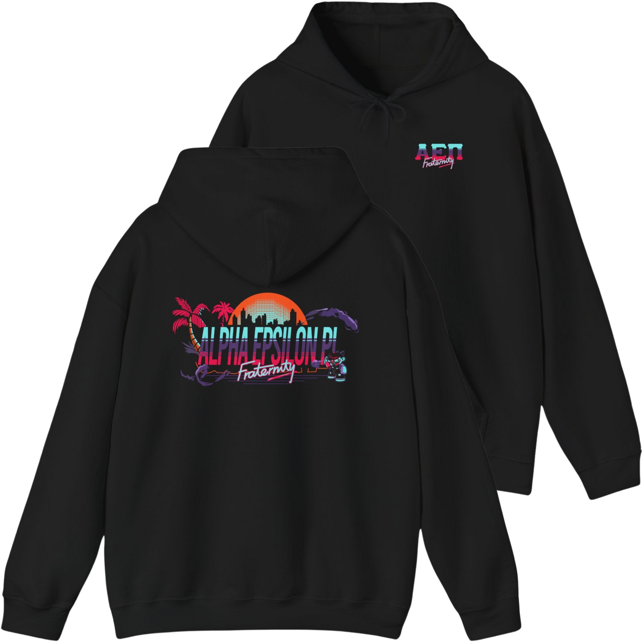 black Alpha Epsilon Pi Graphic Hoodie | Jump Street