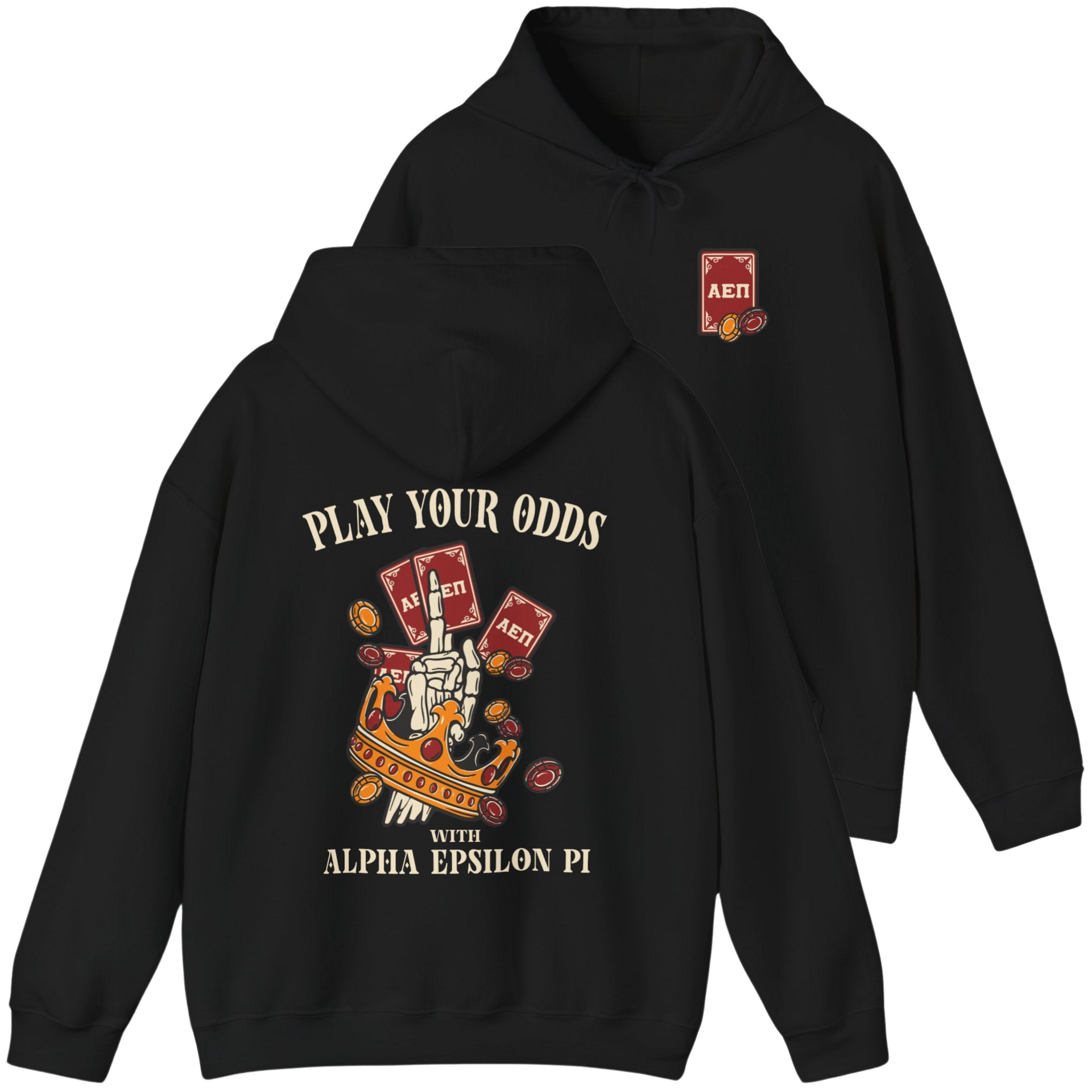 Black Alpha Epsilon Pi Graphic Hoodie | Play Your Odds