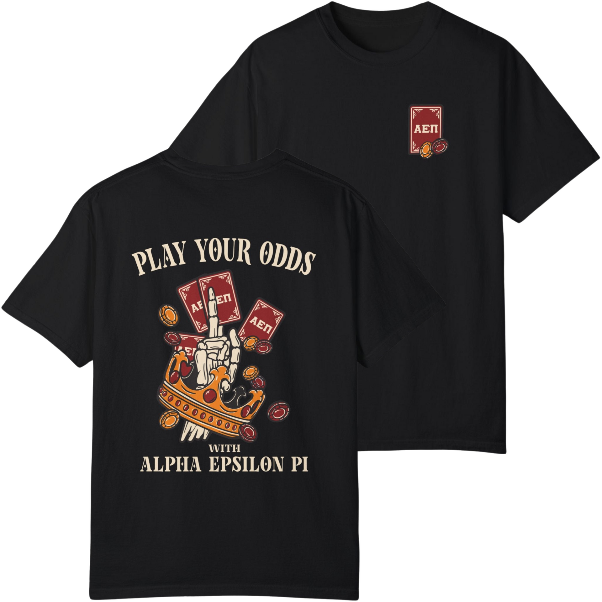 Black Alpha Epsilon Pi Graphic T-Shirt | Play Your Odds