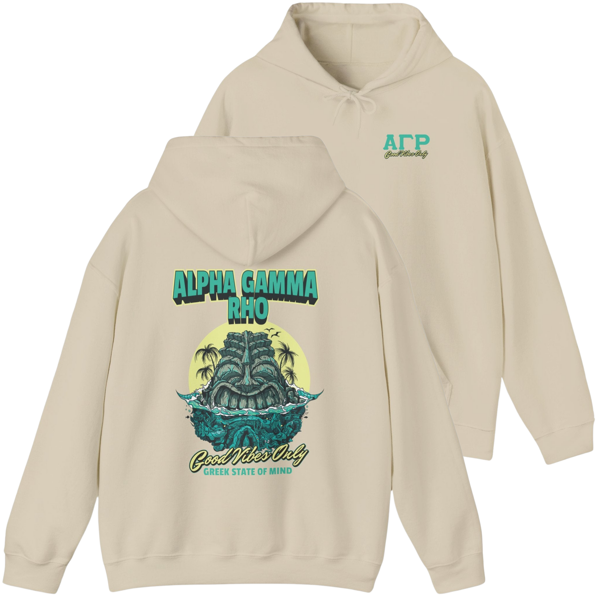 ivory Alpha Gamma Rho Graphic Hoodie | Good Vibes Only