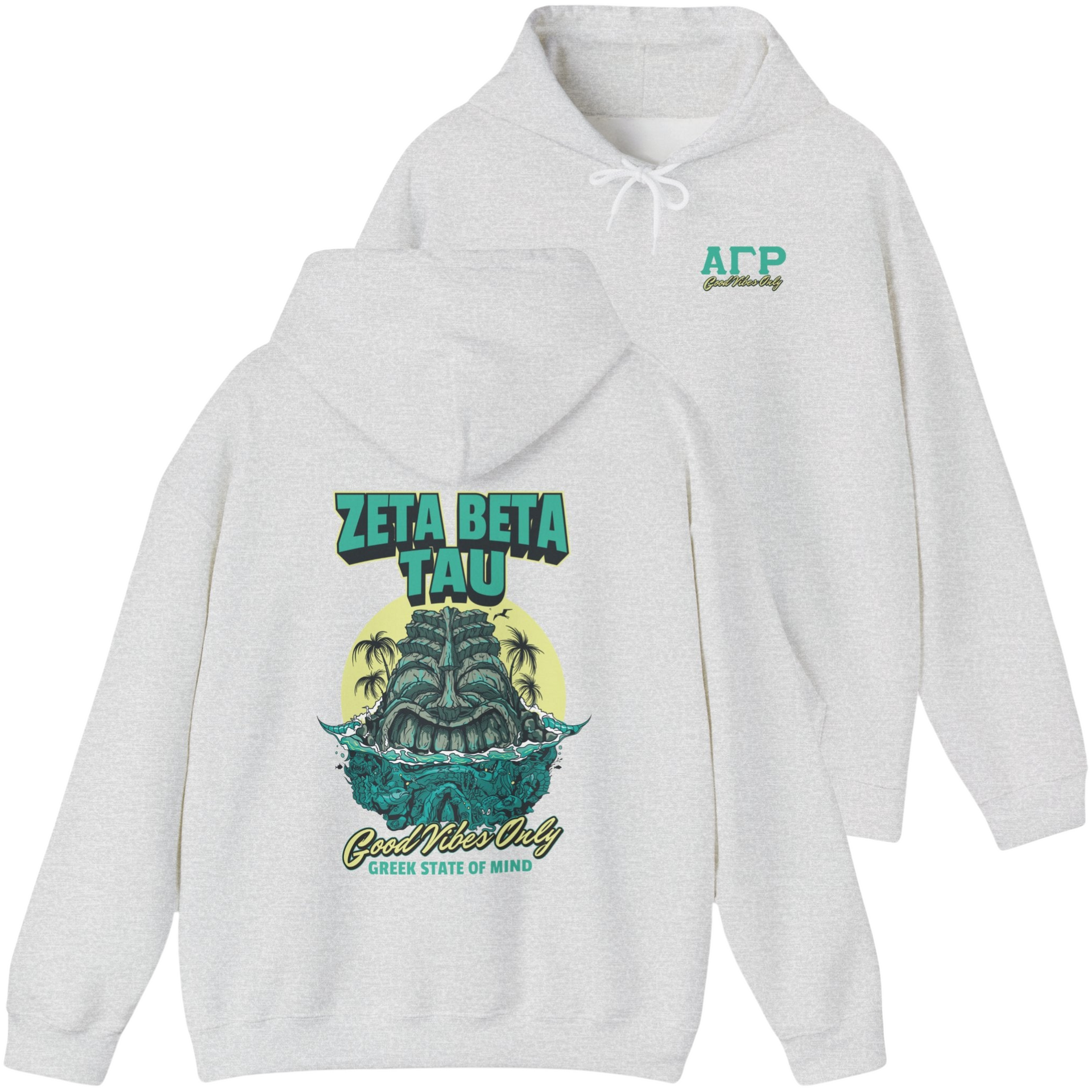 grey Alpha Gamma Rho Graphic Hoodie | Good Vibes Only