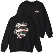 Black Alpha Gamma Rho Graphic Crewneck Sweatshirt | Aloha