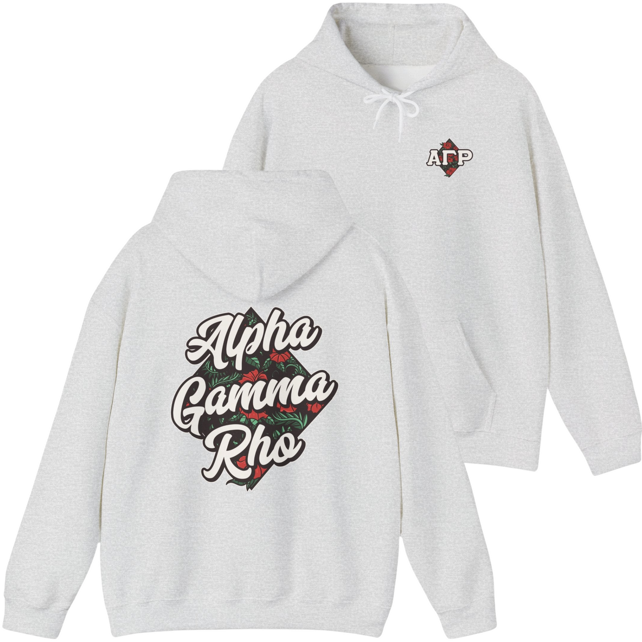 Grey Alpha Gamma Rho Graphic Hoodie | Aloha