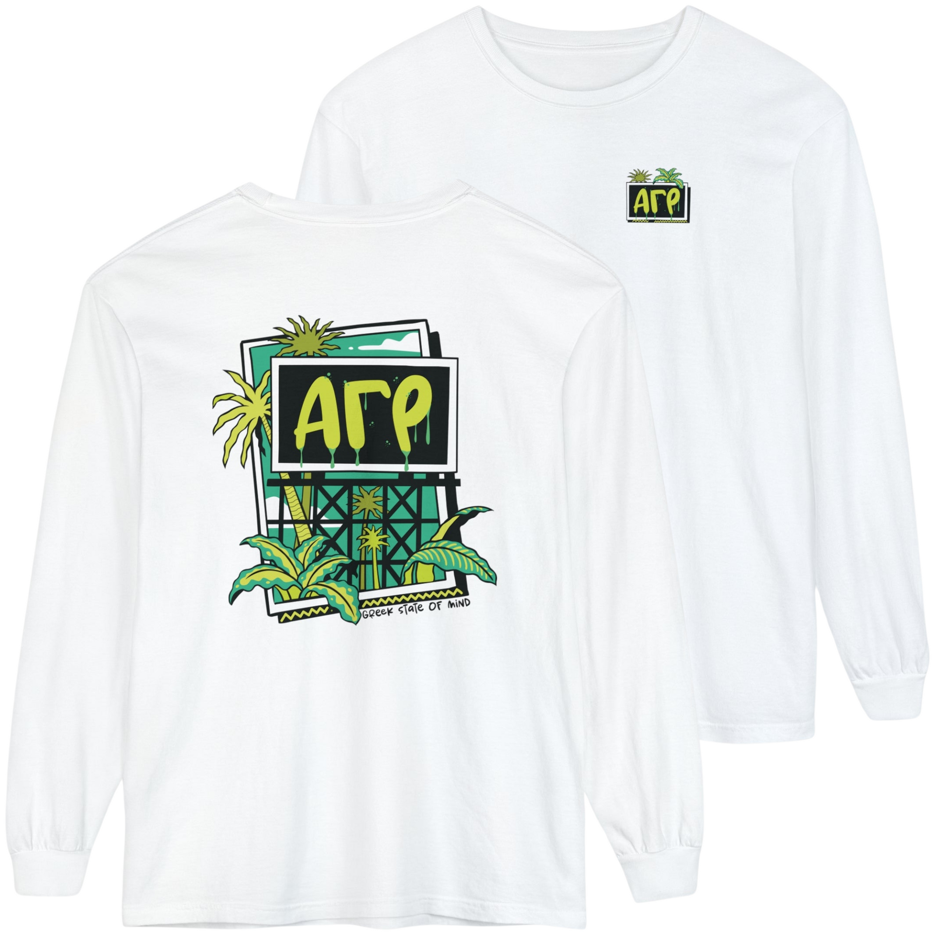white Alpha Gamma Rho Graphic Long Sleeve