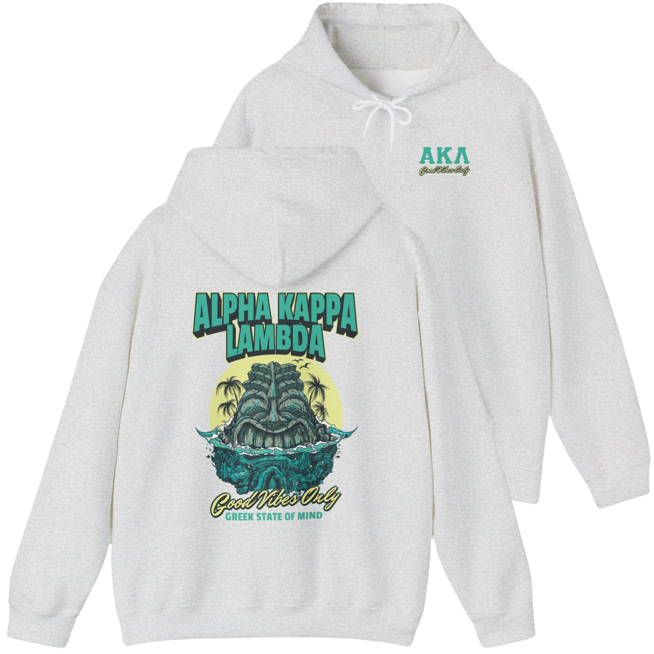 ash Alpha Kappa Lambda Graphic Hoodie | Good Vibes Only