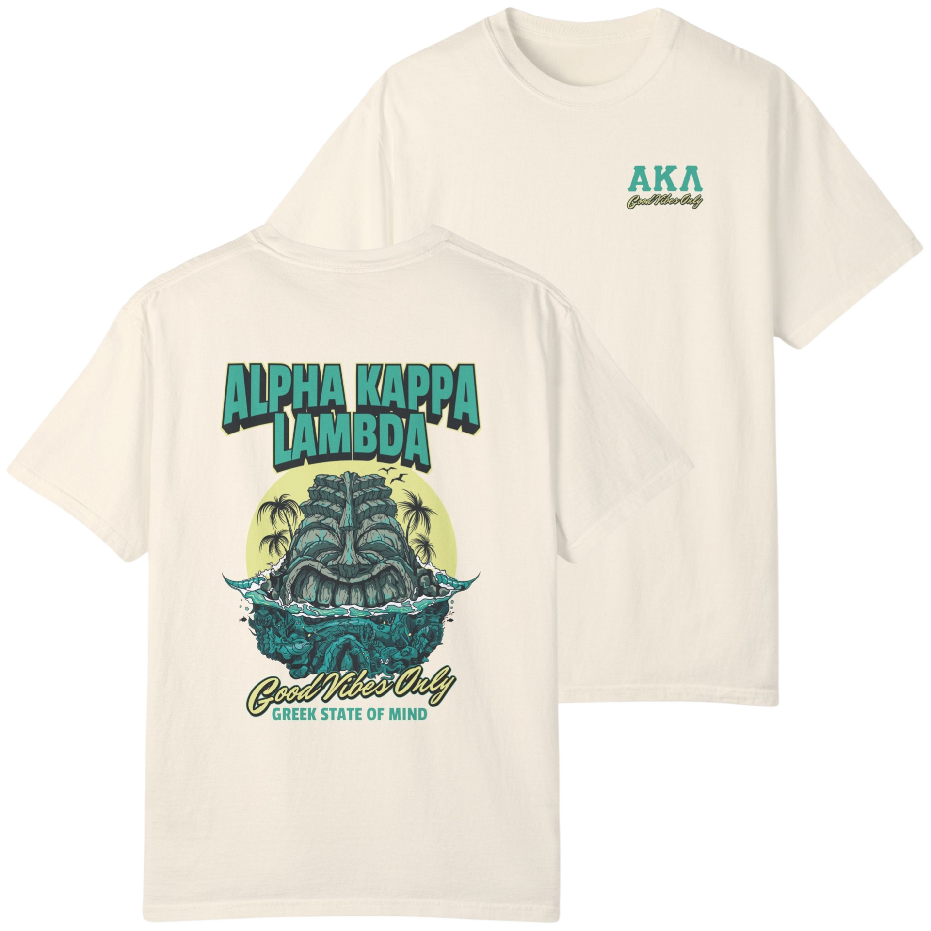 ivory Alpha Kappa Lambda Graphic T-Shirt | Good Vibes Only