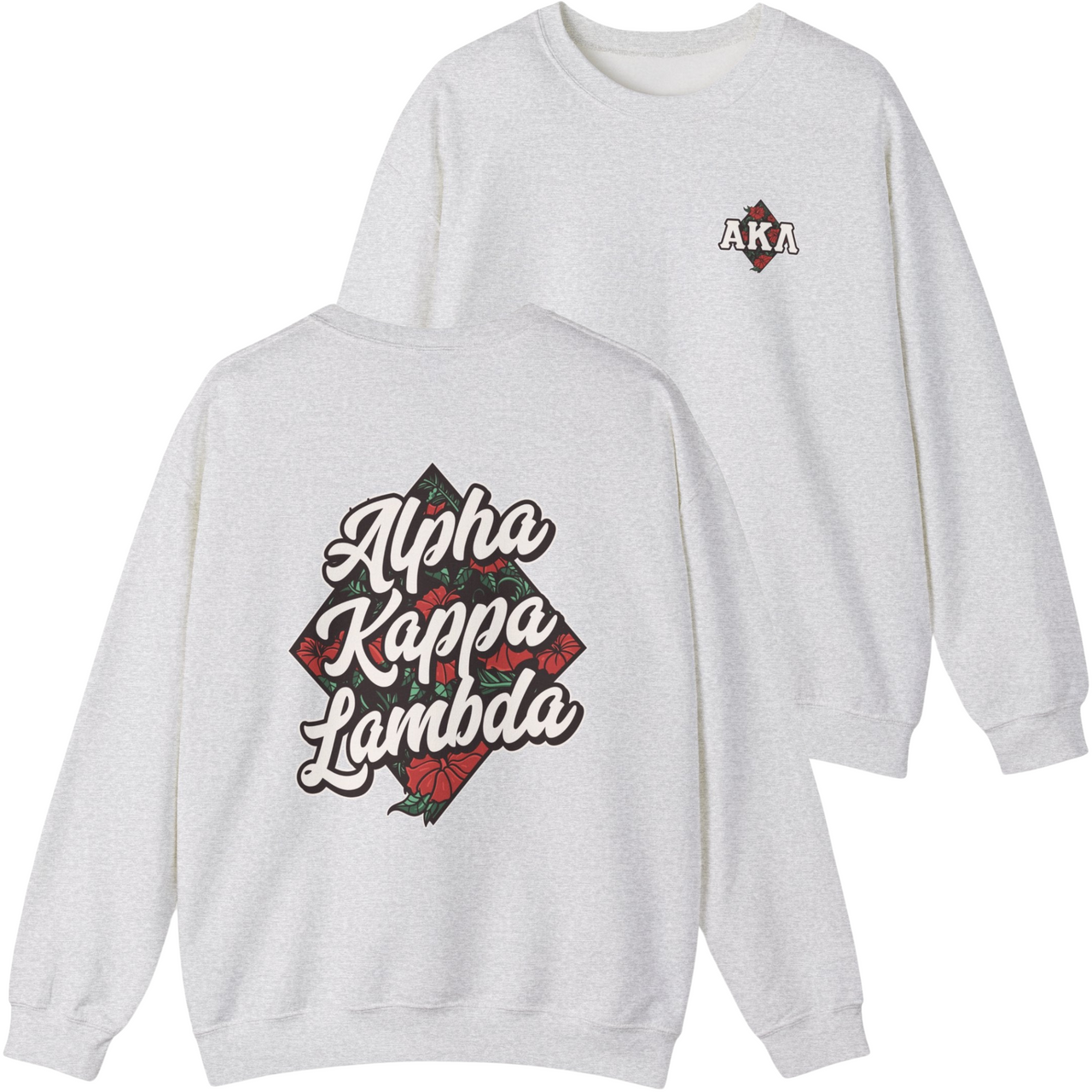 Grey Alpha Kappa Lambda Graphic Crewneck Sweatshirt | Aloha