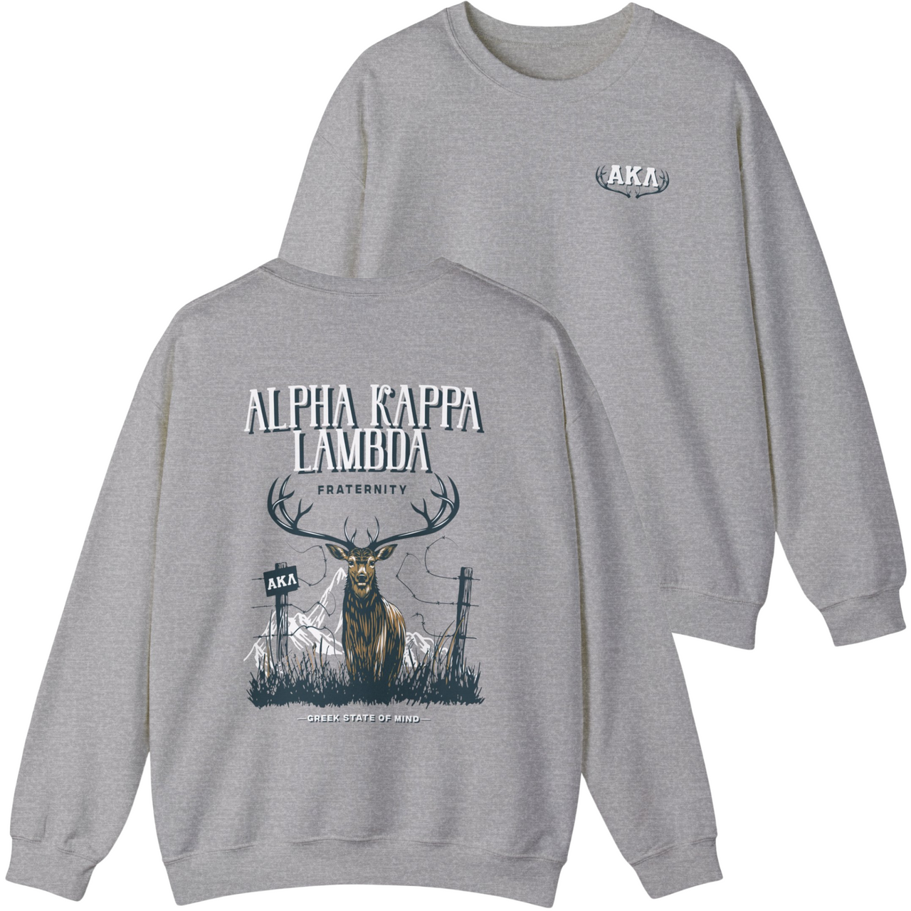 Alpha Kappa Lambda Graphic Crewneck Sweatshirt | Big Buck