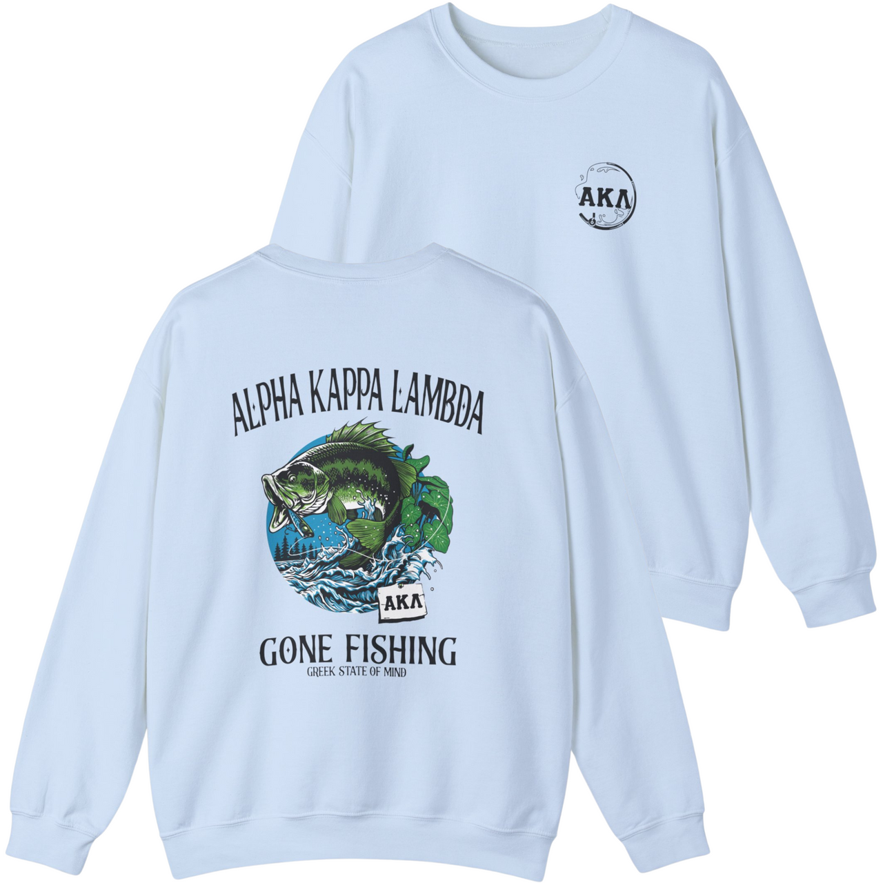 Alpha Kappa Lambda Graphic Crewneck Sweatshirt | Gone Fishing