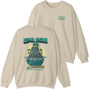 ivory Alpha Sigma Phi Graphic Crewneck Sweatshirt | Good Vibes Only