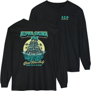 black Alpha Sigma Phi Graphic Long Sleeve | Good Vibes Only