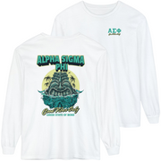 white Alpha Sigma Phi Graphic Long Sleeve | Good Vibes Only