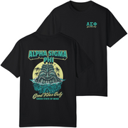 black Alpha Sigma Phi Graphic T-Shirt | Good Vibes Only