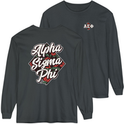 Grey Alpha Sigma Phi Graphic Long Sleeve | Aloha