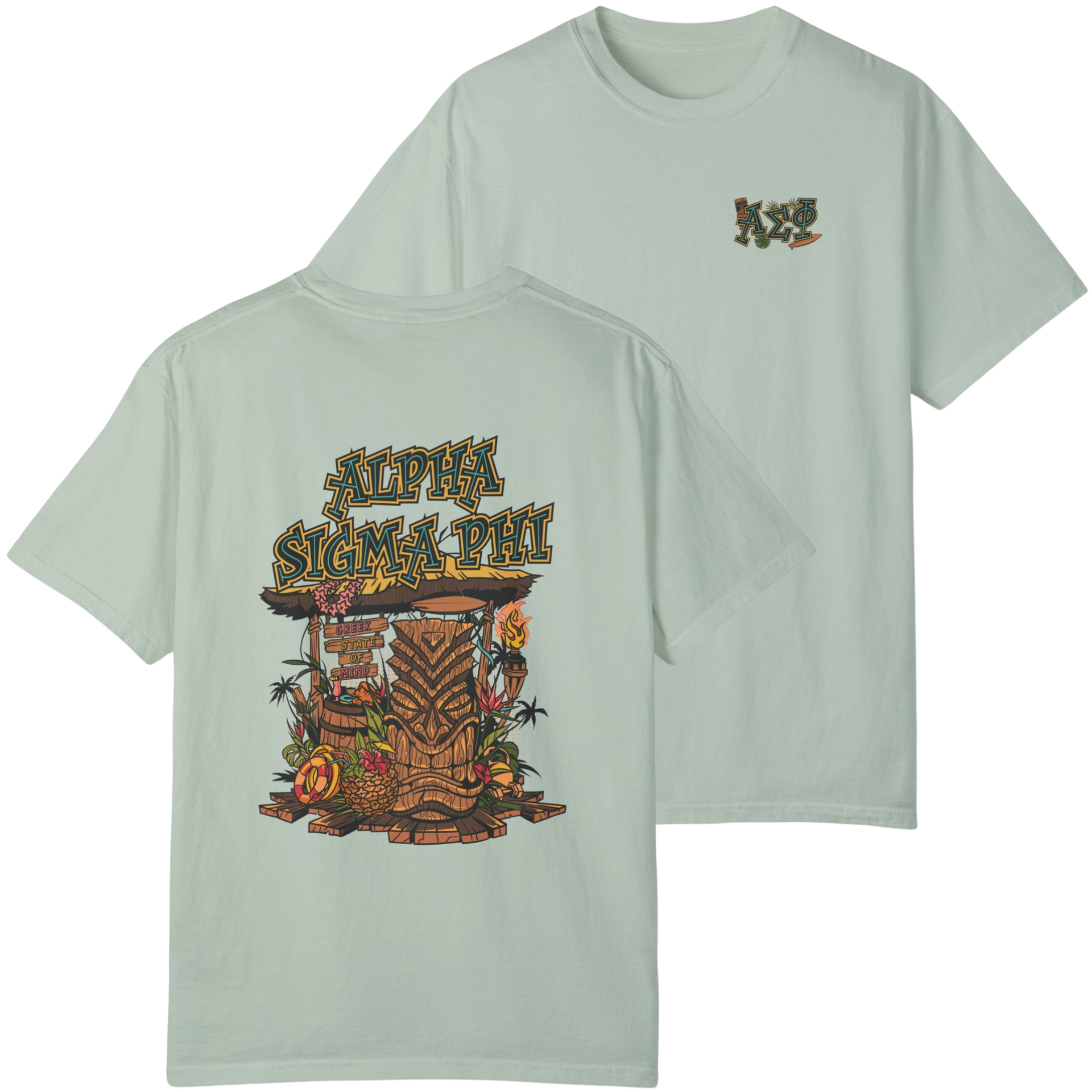 Bay Alpha Sigma Phi Graphic T-Shirt | Tiki Time