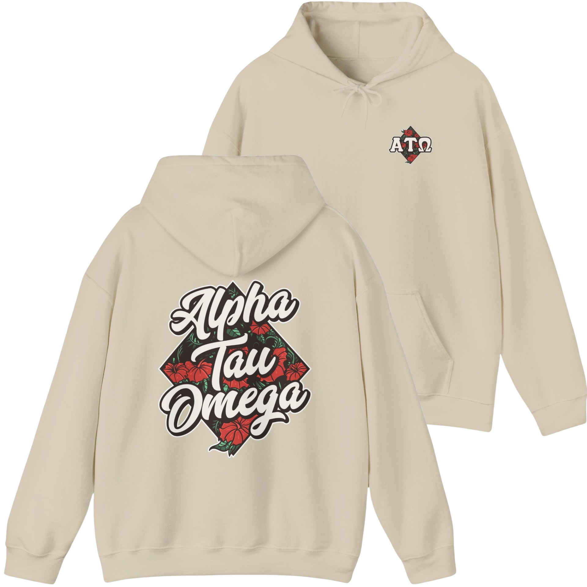 Ivory Alpha Tau Omega Graphic Hoodie | Aloha