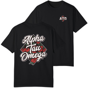 Black Alpha Tau Omega Graphic T-Shirt | Aloha