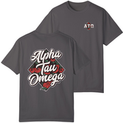 Grey Alpha Tau Omega Graphic T-Shirt | Aloha