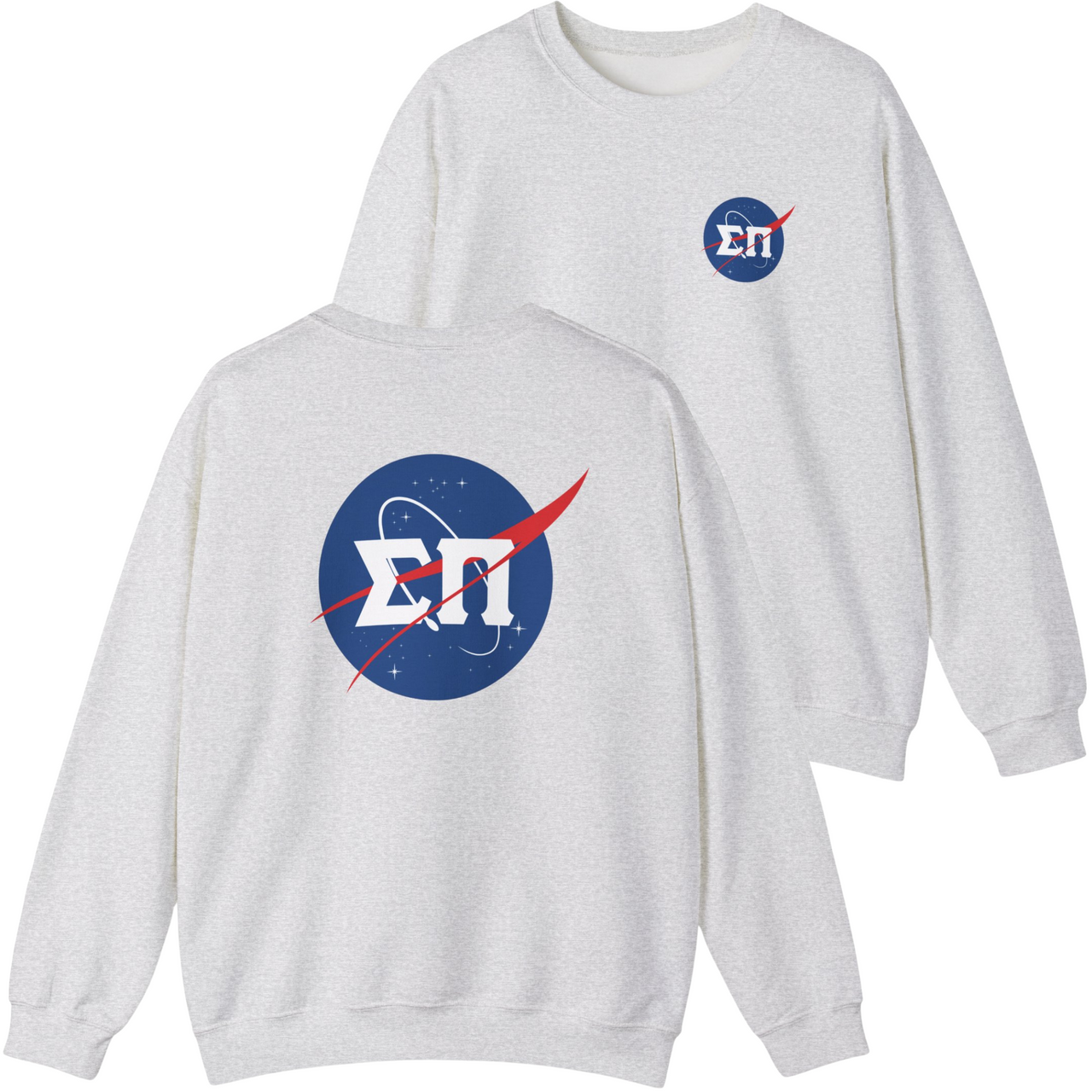 Ash Sigma Pi Graphic Crewneck Sweatshirt | Nasa 2.0