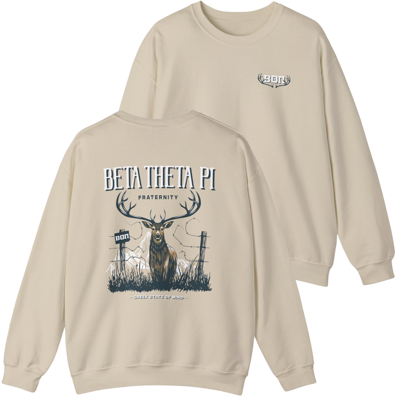 Beta Theta Pi Graphic Crewneck Sweatshirt | Big Buck