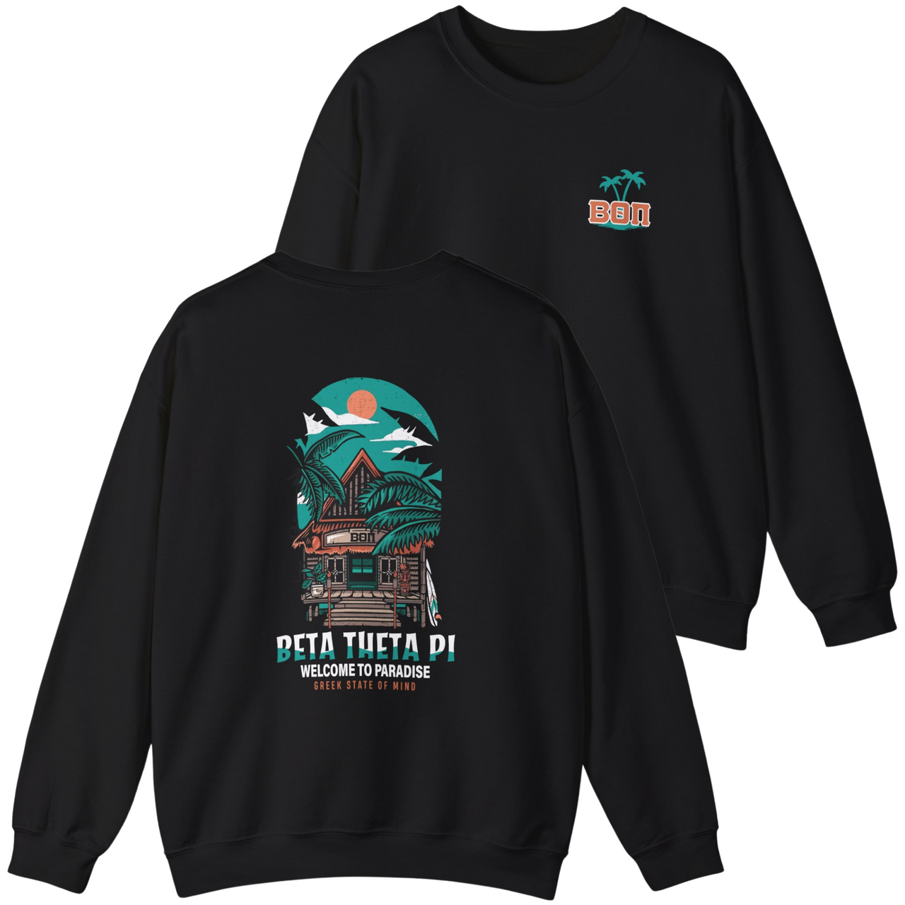 Beta Theta Pi Graphic Crewneck Sweatshirt | Welcome to Paradise