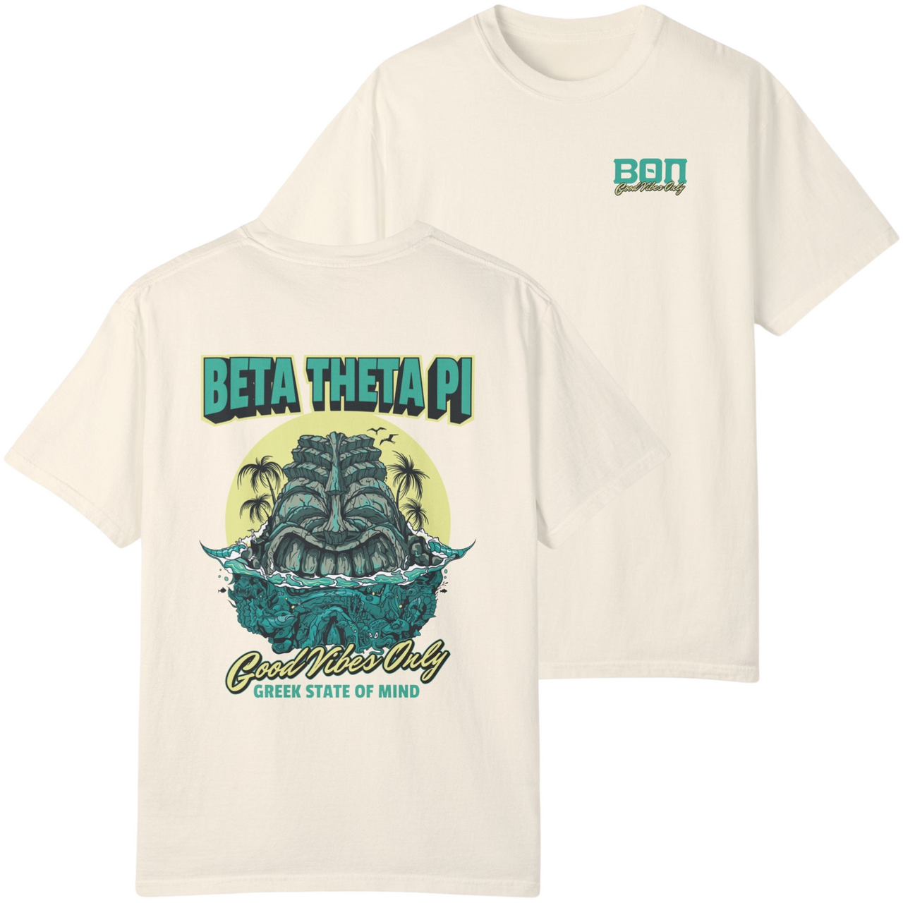 ivory Beta Theta Pi Graphic T-Shirt | Good Vibes Only