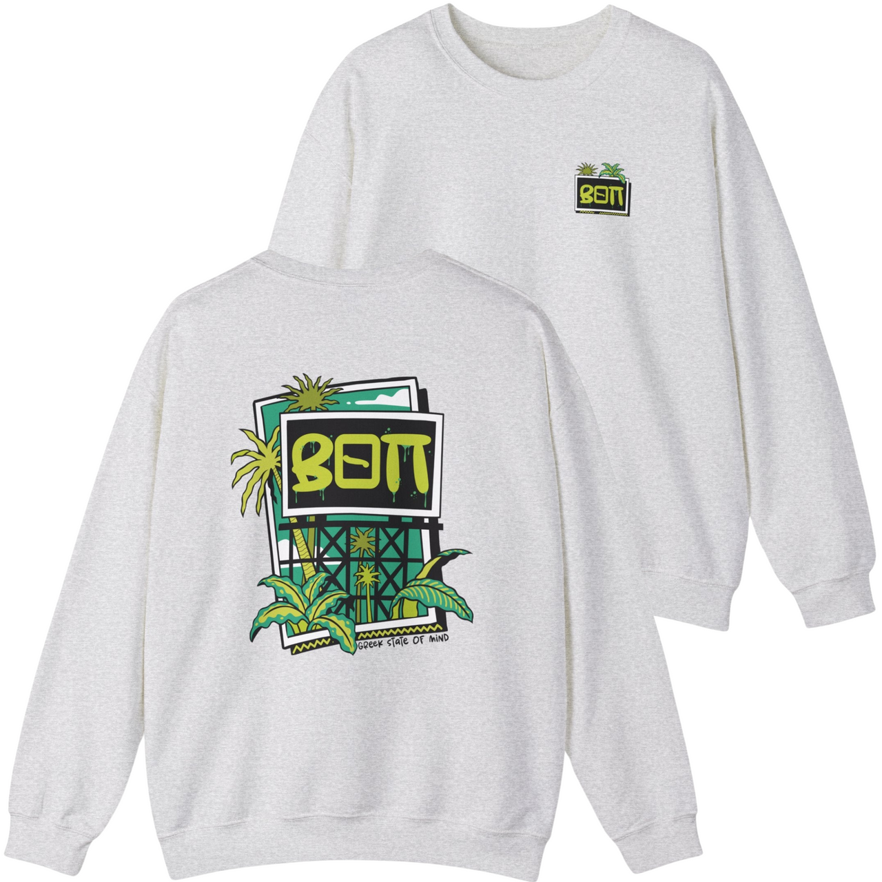 ash Beta Theta Pi Graphic Crewneck Sweatshirt