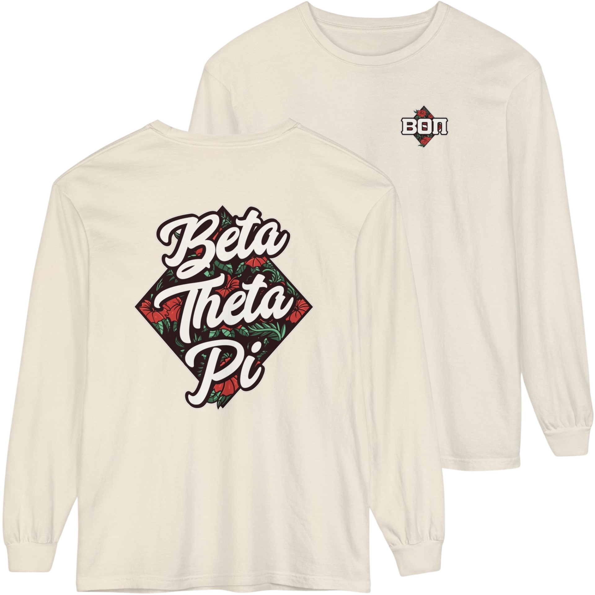 Ivory Beta Theta Pi Graphic Long Sleeve | Aloha