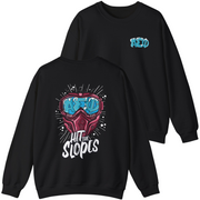 Black Alpha Sigma Phi Graphic Crewneck Sweatshirt | Hit the Slopes