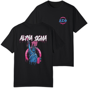 Black Alpha Sigma Phi Graphic T-Shirt | Liberty Rebel