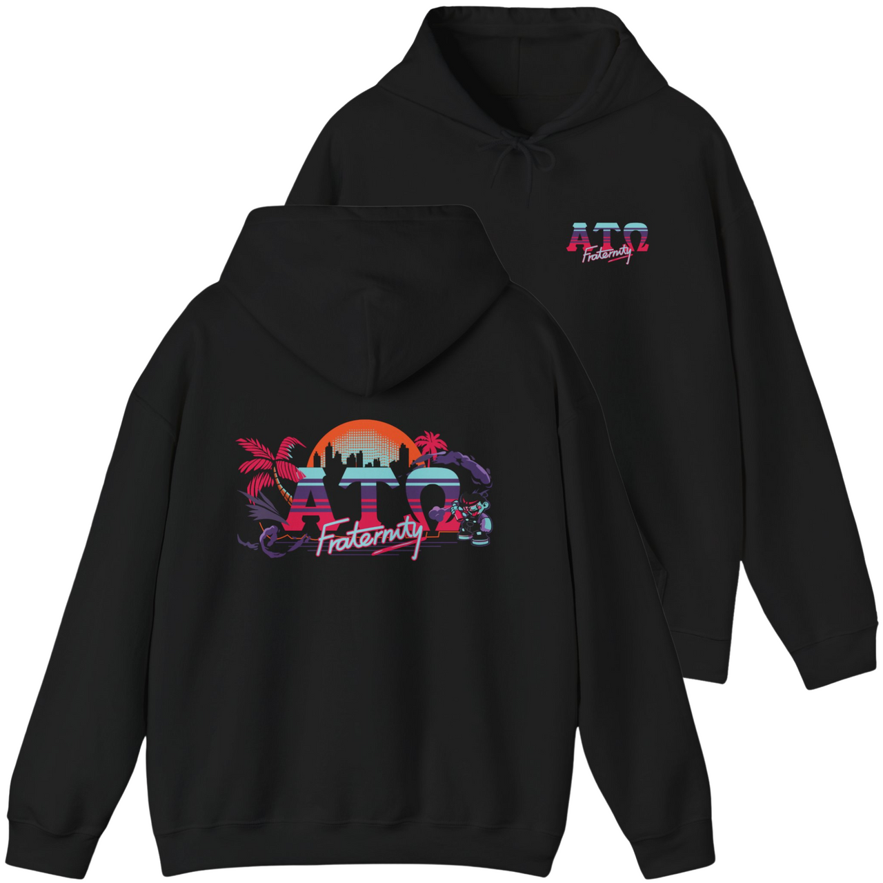 Black Alpha Tau Omega Graphic Hoodie | Jump Street