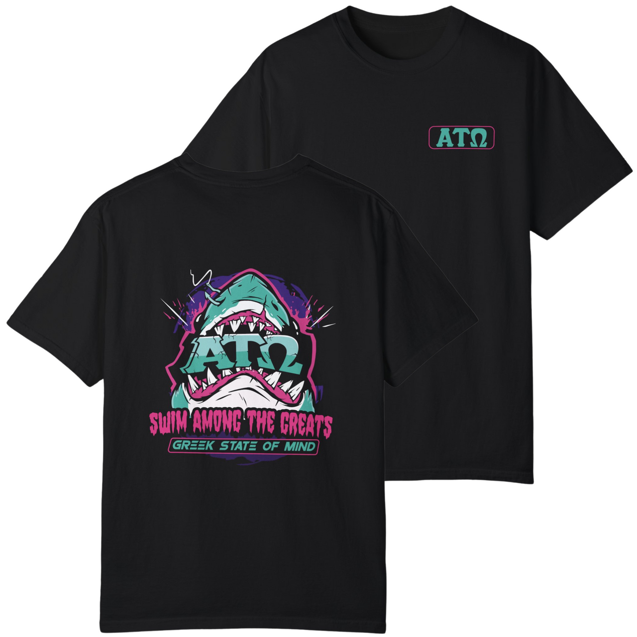 Black Alpha Tau Omega Graphic T-Shirt | The Deep End
