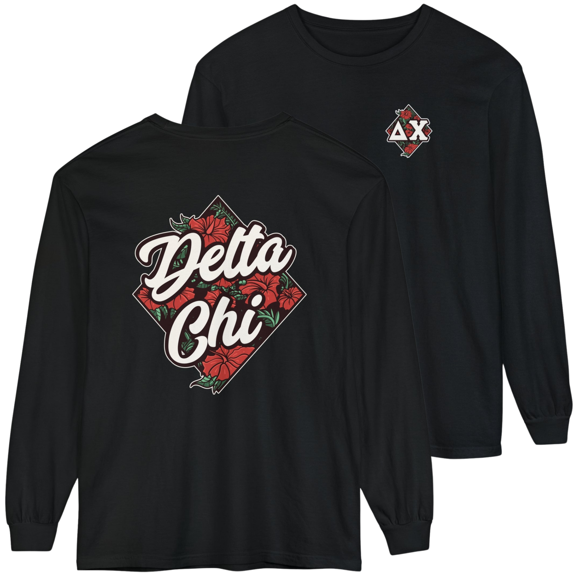 Black Delta Chi Graphic Long Sleeve | Aloha