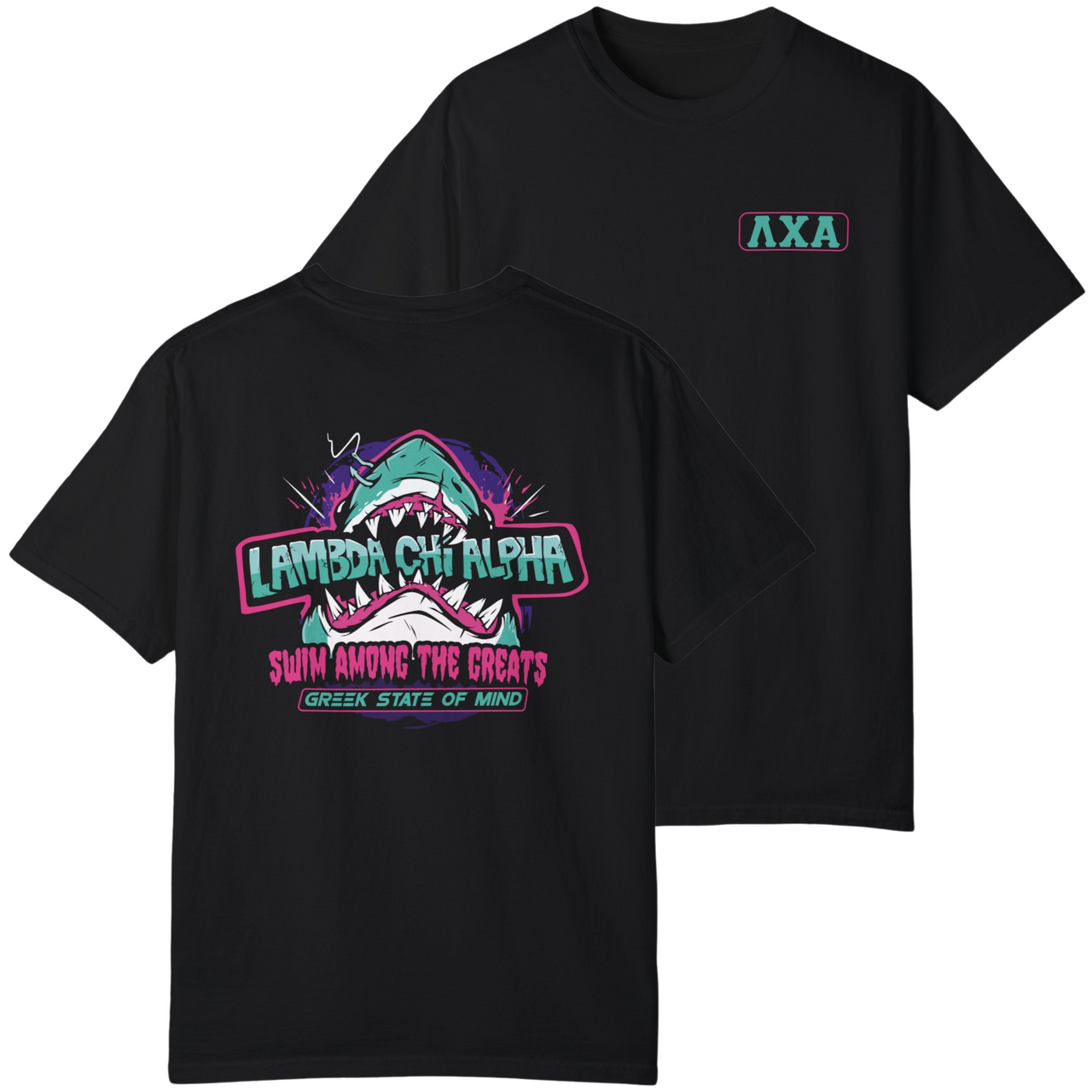 Black Lambda Chi Alpha Graphic T-Shirt | The Deep End